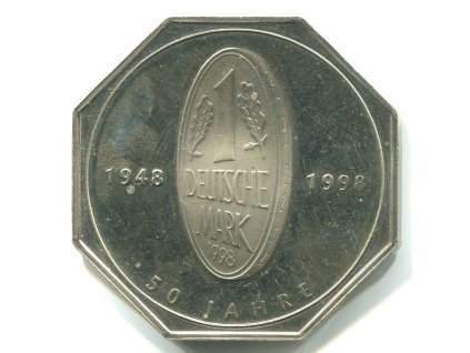 NĚMECKO. 1 Mark 50 Jahre. 1948-1998.