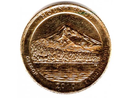 USA. 1/4 dollar 2010/D. Mount Hood. Pozlacený.