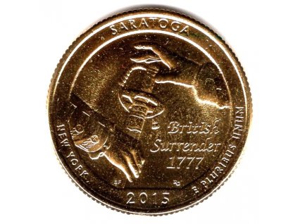 USA. 1/4 dollar 2015/P. Saratoga. Pozlacený.