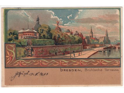 DRESDEN. Brühlsche Terrasse. 1900.