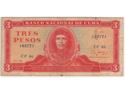 KUBA. 3 pesos 1986.
