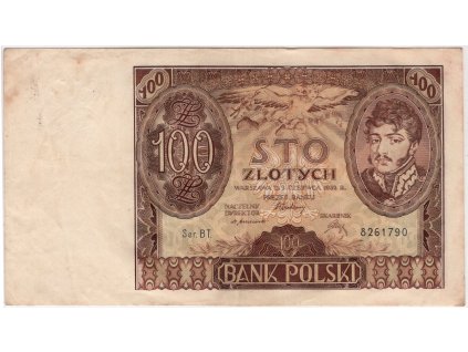 POLSKO. 100 złotych 2.6.1932. Série BT. Par. 98c.