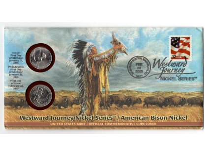 USA. 2x 5 cents 2005. American Bison Nickel.