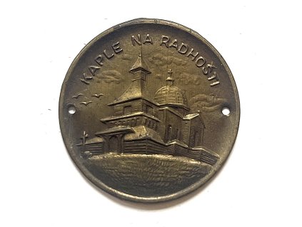 RADHOŠŤ. Kaple. Štítek na hůl.