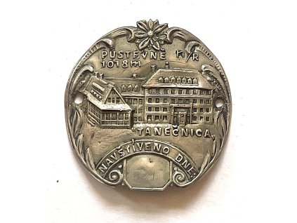 PUSTEVNĚ n. R. Tanečnica. Štítek na hůl.