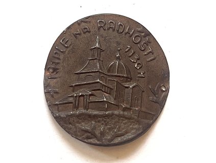 RADHOŠŤ. Kaple. Štítek na hůl.