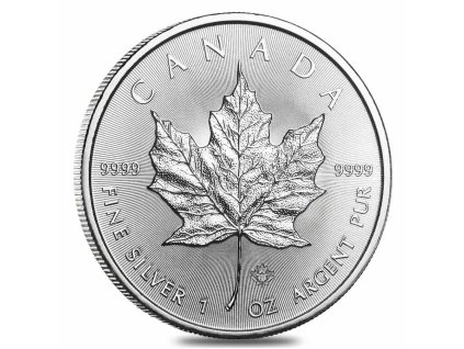 2021 1 oz silver canadian maple leaf .9999 fine 5 coin bu in cap front min 2