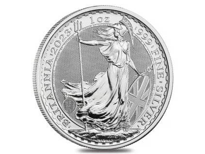2023 great britain 1 oz silver britannia coin .999 fine bu min