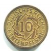 NĚMECKO. 10 Reichspfennig 1924/J.