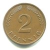NĚMECKO. 2 Pfennig 1966/J.