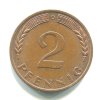 NĚMECKO. 2 Pfennig 1969/D