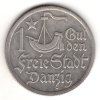 DANZIG / Gdańsk. 1/2 Gulden 1923. Ag.