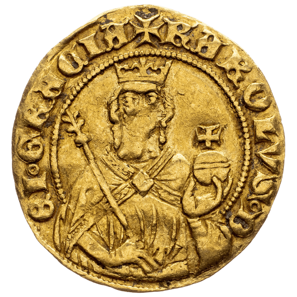 Karel IV. 1 dukát 1346–1378 Praha — avers, výkup mincí Praha Pešek Auctions