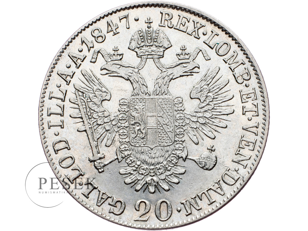 20 Krejcar 1847 • Numismatika Pešek