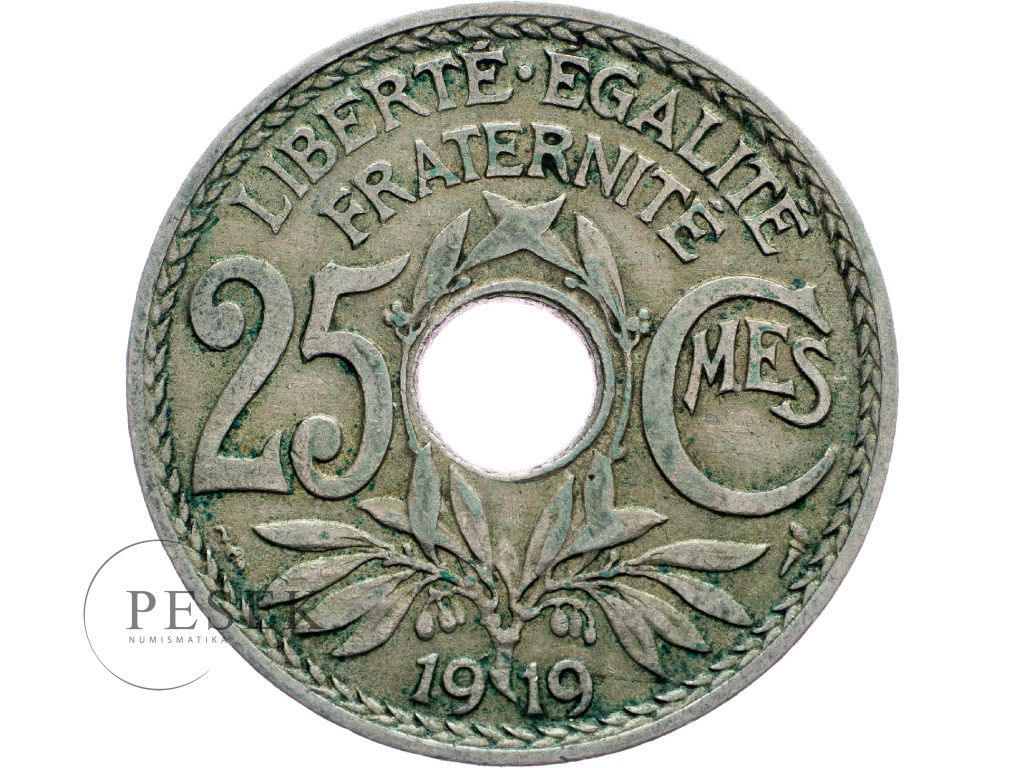 25 Centimes 1919 • Numismatika Pešek
