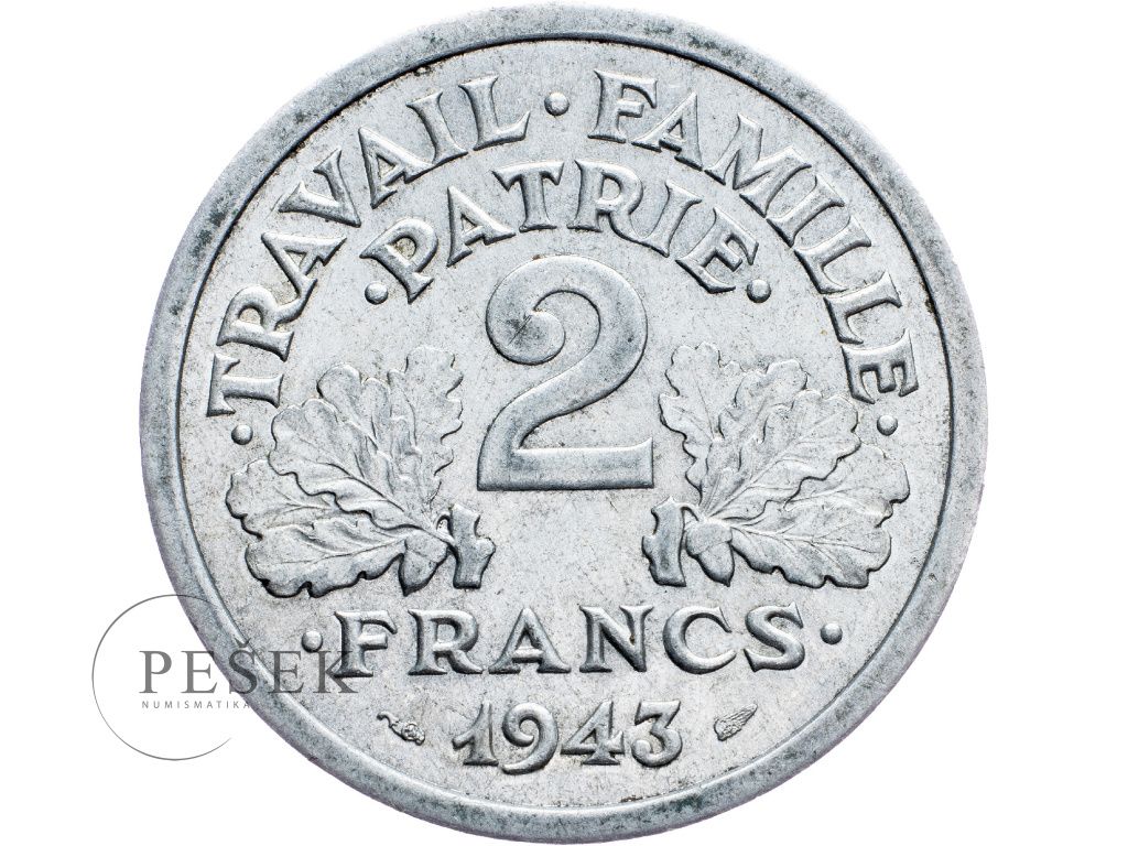 2 Francs 1943 • Numismatika Pešek