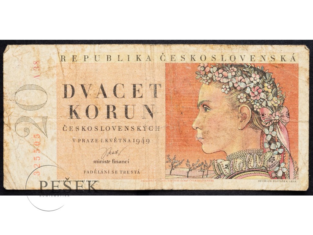 20 Korun 1949 Numismatika Pe ek 20 Korun 1949 Numismatika Pe ek
