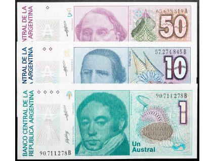 1, 10, 50 Australes 1986-1989-B-17807-1