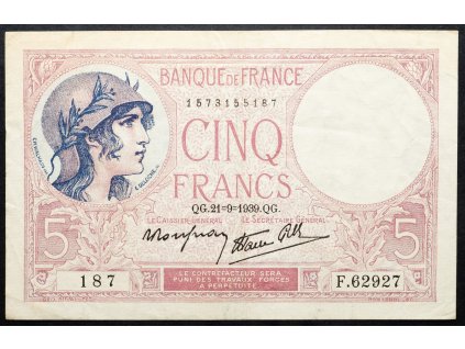 5 Francs 1939-B-16962-1