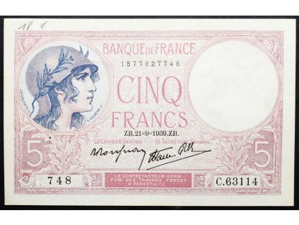 5 Francs 1939-B-16976-1
