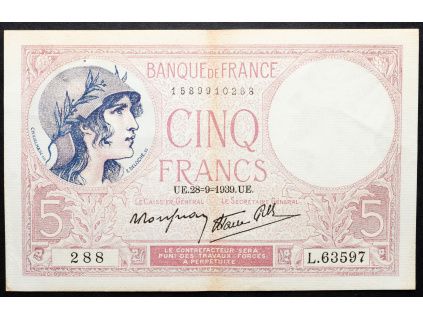 5 Francs 1939-B-16991-1