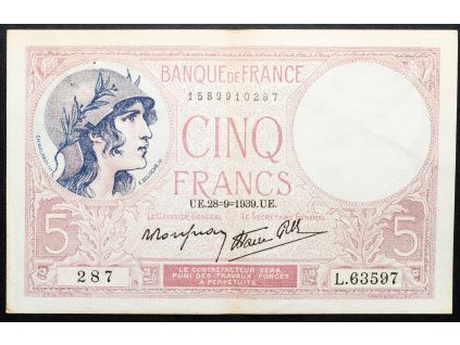 5 Francs 1939-B-16992-1