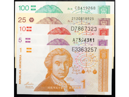 1, 5, 10, 25, 100 Dinara 1991-B-18511-1