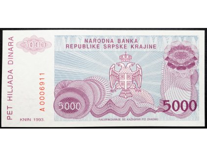 5000 Dinara 1993-B-18249-1