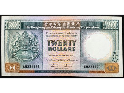 20 Dollars 1987-B-21747-1