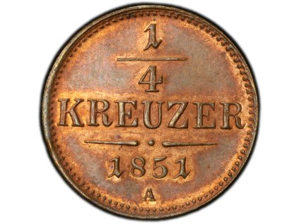 1/4 Krejcar 1851-PCGS-95-1