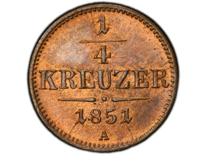 1/4 Krejcar 1851-PCGS-98-1