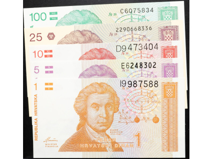 1, 5, 10, 25, 100 Dinara 1991-B-23773-1