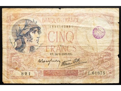 5 Francs 1939-B-26834-1