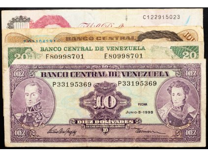 10, 20, 100, 1000 Bolivares 1995, 1995, 1998, 1994-B-24779-1