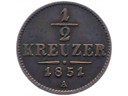1/2 Krejcar 1851-E-1861-1