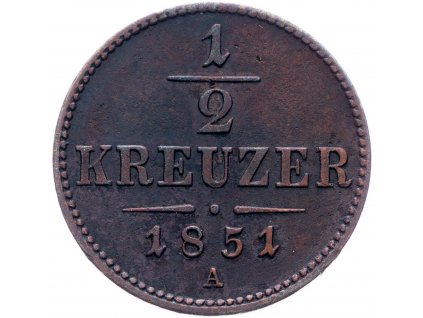 1/2 Krejcar 1851-E-1862-1
