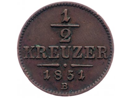 1/2 Krejcar 1851-E-1873-1