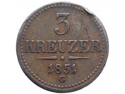 3 Krejcar 1851-E-3223-1