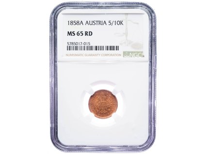 František Josef I., 5/10 Krejcar 1858, NGC MS65--1