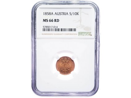 František Josef I., 5/10 Krejcar 1858, NGC MS66--1