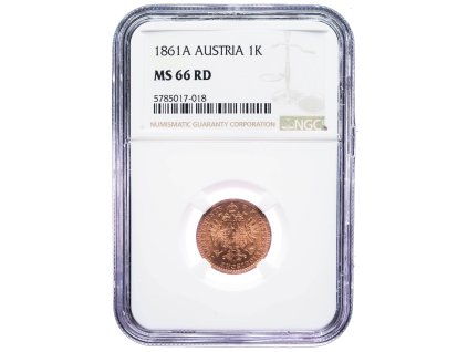 František Josef I., 1 Krejcar 1861, NGC MS66--1