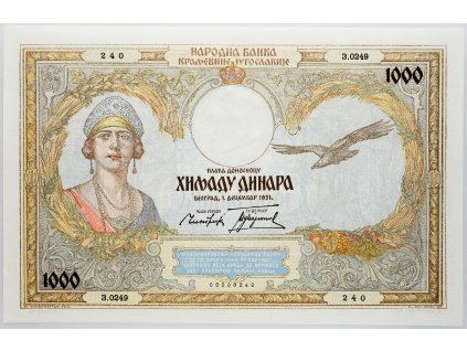 1000 Dinara 1931-B-250-1