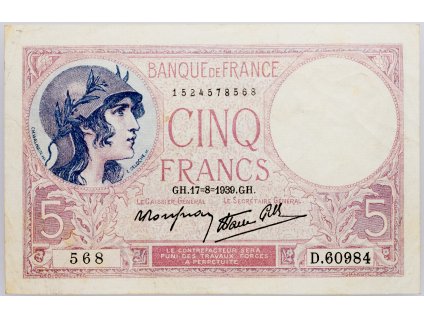5 Francs 1939-B-307-1