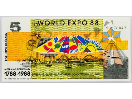 5 Expo Dollars 1988-B-536-1