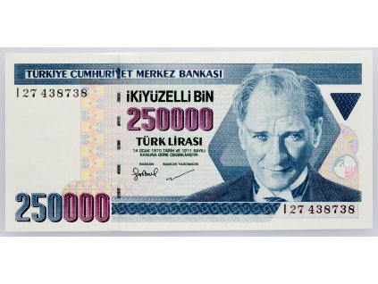 250000 Lira 1998-2001-B-1166-1
