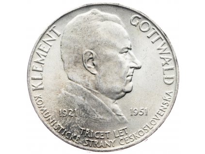 7233 100 koruna 1951 30 vyroci zalozeni ksc klement gottwald