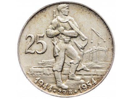 7239 25 koruna 1954 10 vyroci slovenskeho narodniho povstani