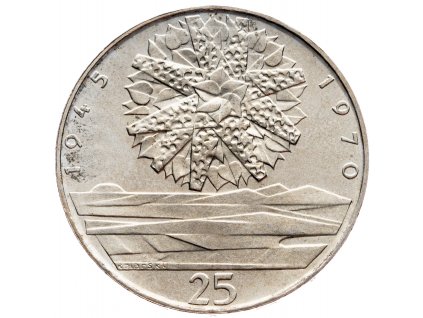 7293 25 koruna 1970 25 let od osvobozeni csr