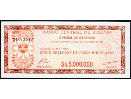 5000000 Pesos Bolivianos 1985-B-8353-1