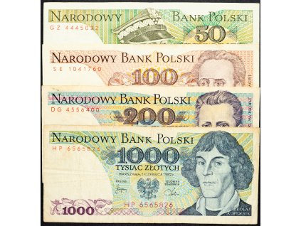 50, 100, 200, 1000 Zlotych 1982, 1986, 1988-B-8710-1